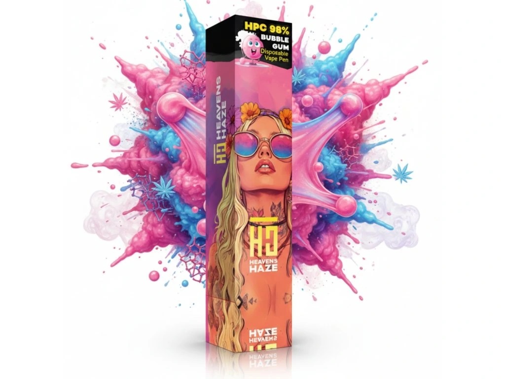 Heavens Haze HPC 98% Bubble Gum – Vape za enkratno uporabo – 1 ml