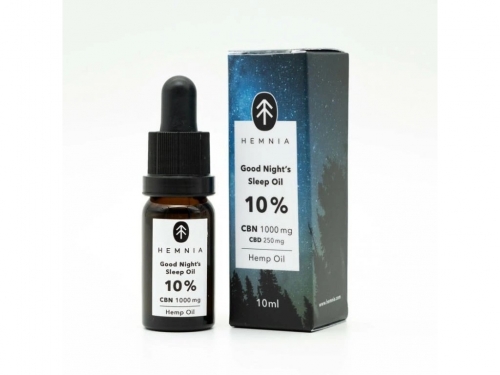 Hemnia olje konoplje za dober spanec 10 %, 1000 mg CBN 250 mg CBD, 10 ml