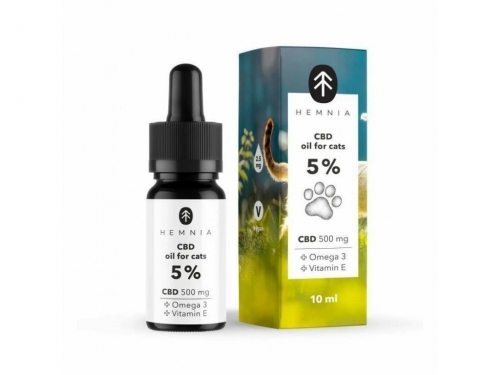 Hemnia CBD olje za mačke 5%, 500 mg, 10 ml