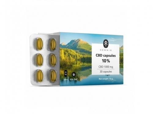 Hemnia CBD kapsule 10%, 1000 mg, 30 kapsul x 33,3 mg CBD