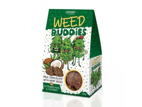 Euphoria Weed Buddies s konopljinimi semeni, riževimi kroglicami in kokosom 100 g