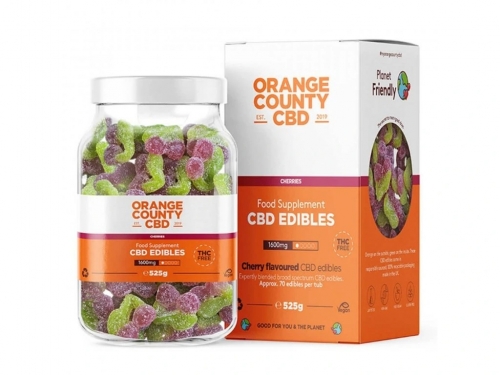 Orange County CBD Gummies češnje, 70 kosov, 1600 mg CBD, 525 g